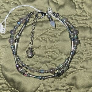 Elegant Silver and Gray Beaded Bracelet